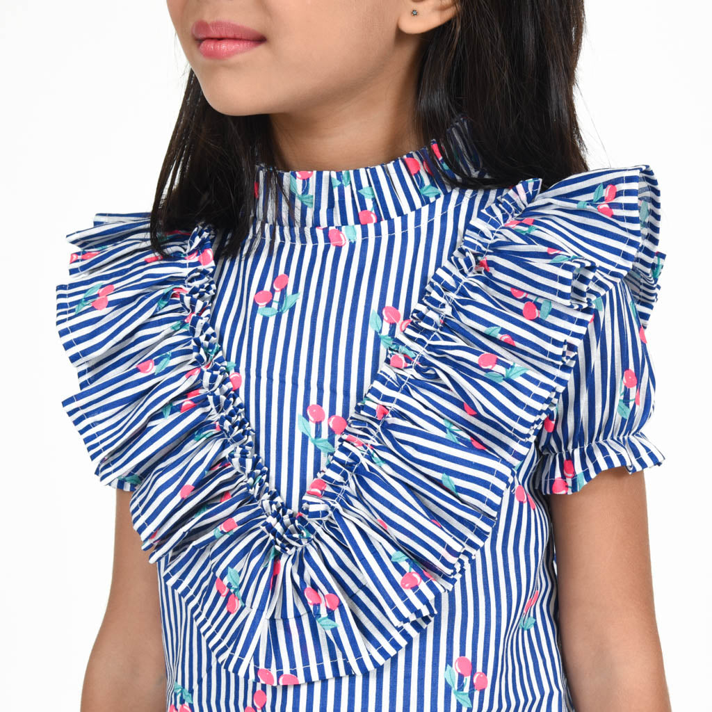 Blue Stripes A-line Dress