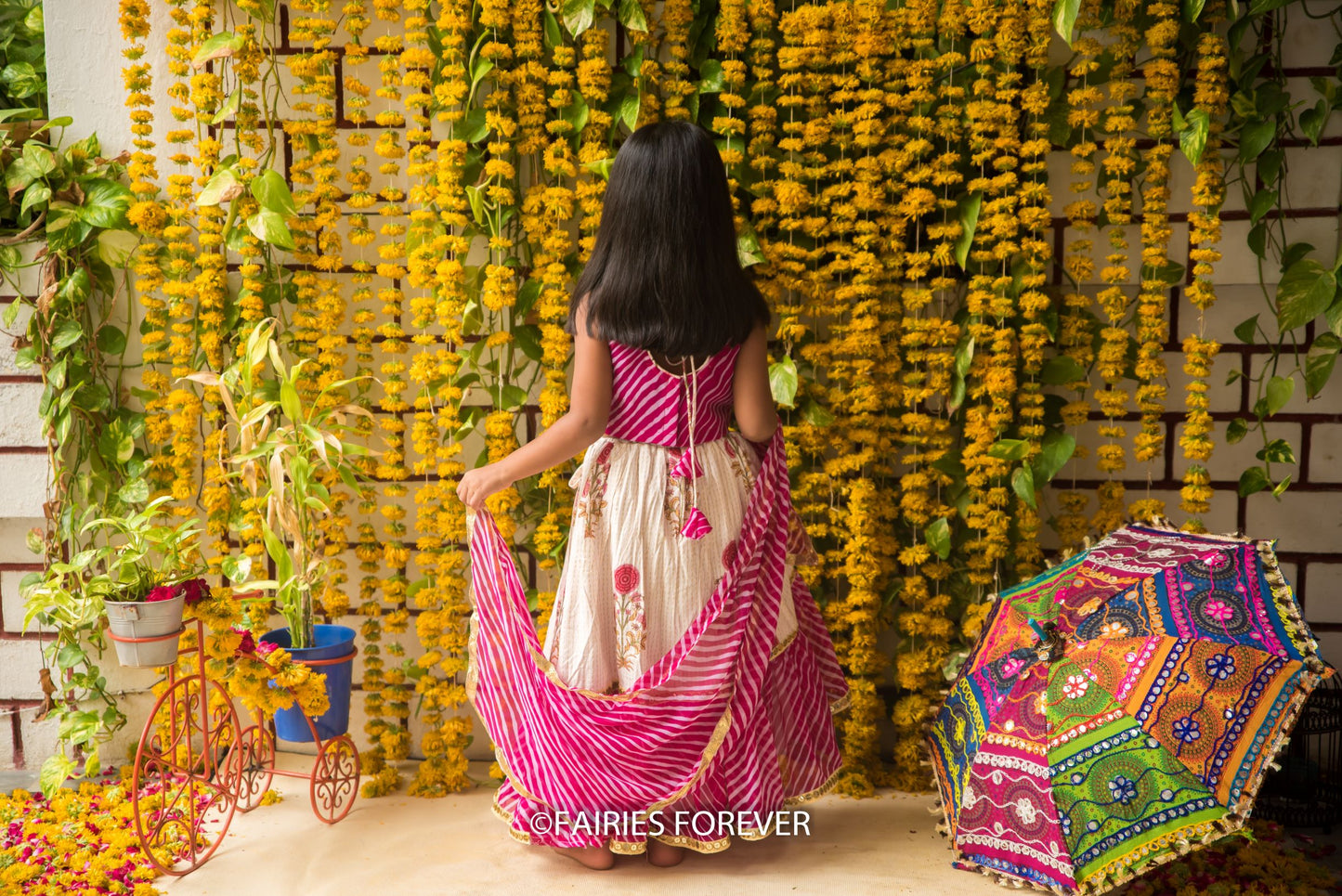 Block Print Skirt and leheriya Blouse Lehenga Set