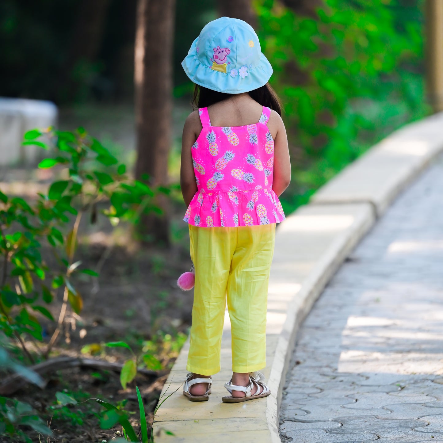 Pineapple Print Summer Top and Yellow Pants