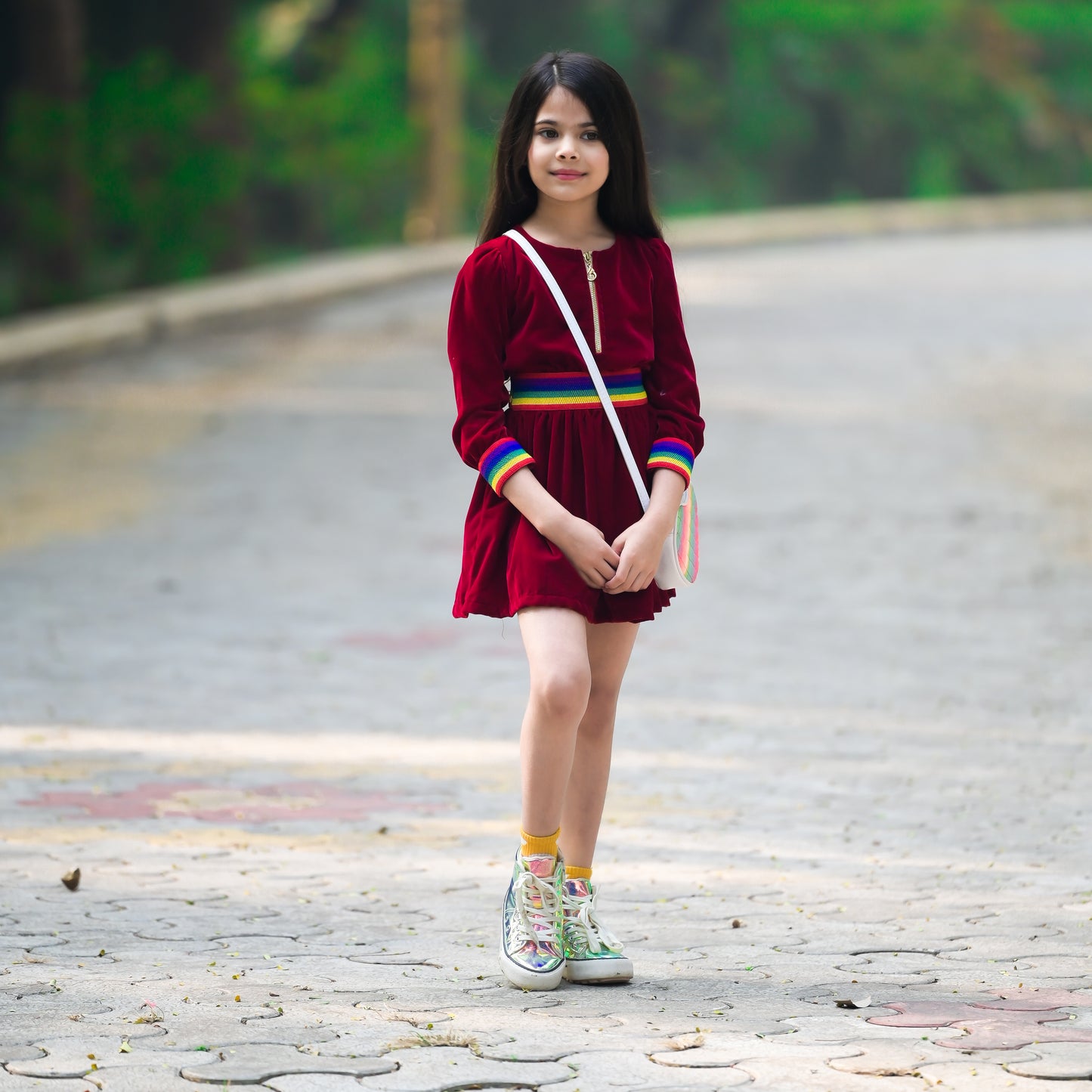 Maroon Velvet Rockstar Dress