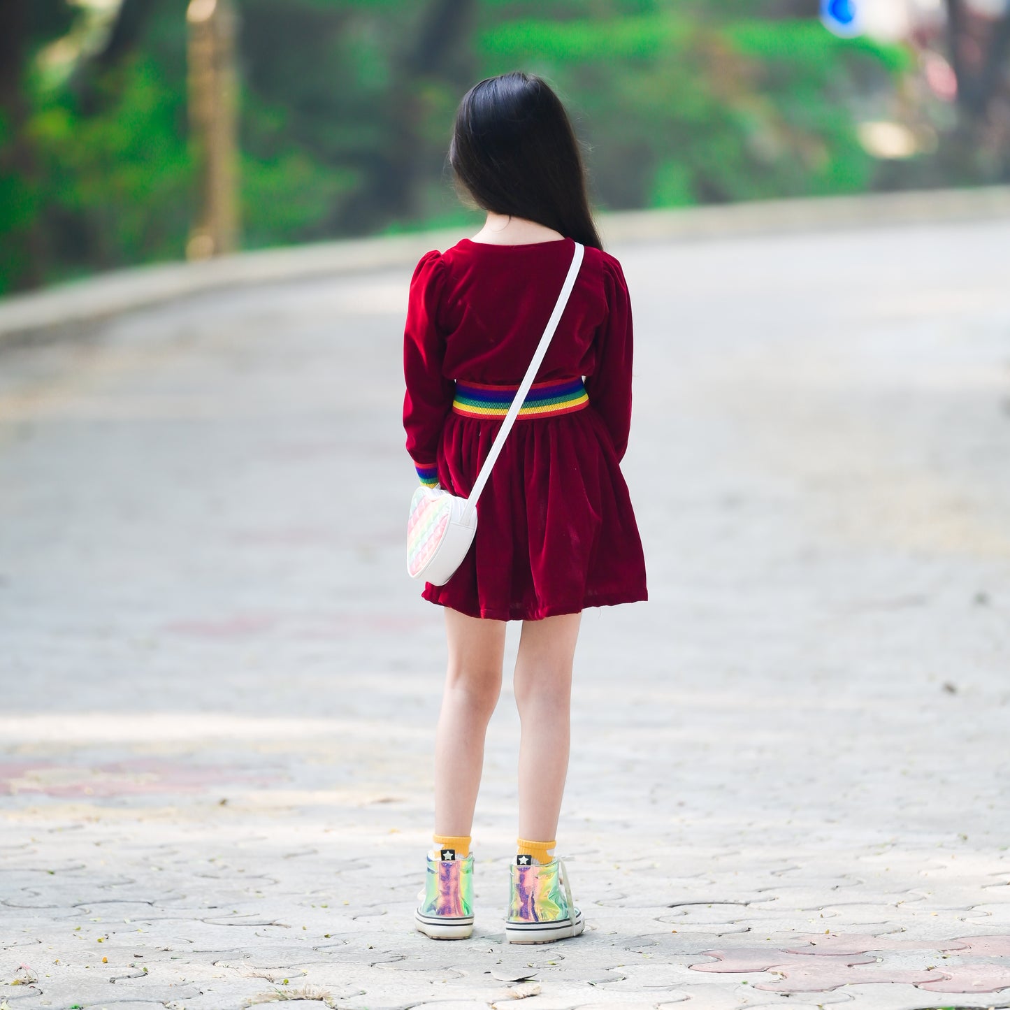 Maroon Velvet Rockstar Dress