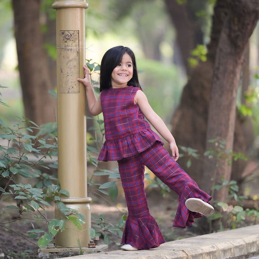 Maroon Plaid Suit