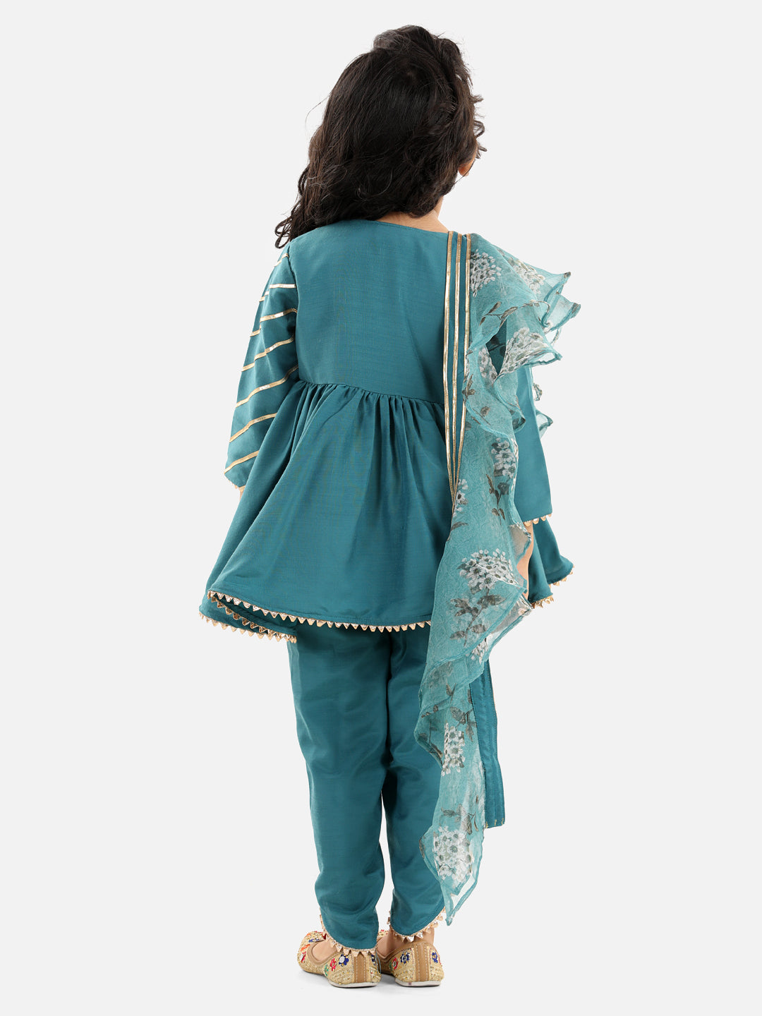 Teal Green Angrakha Set Teal Green