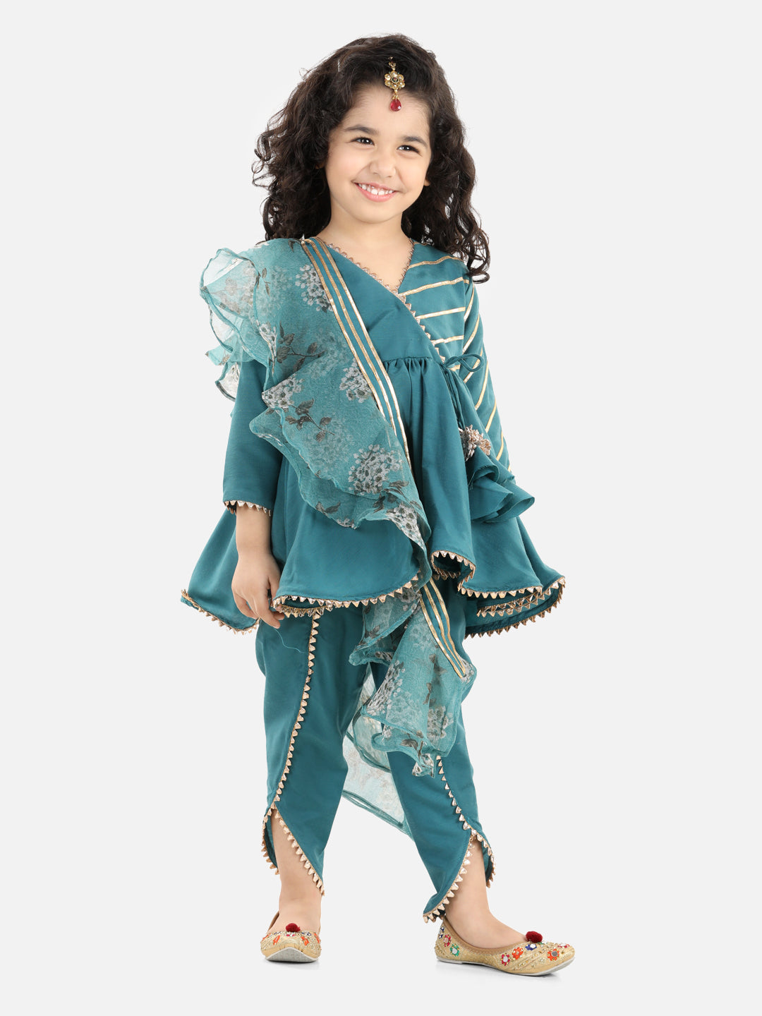 Teal Green Angrakha Set Teal Green