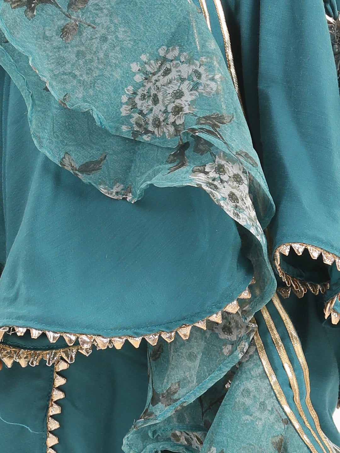 Teal Green Angrakha Set Teal Green