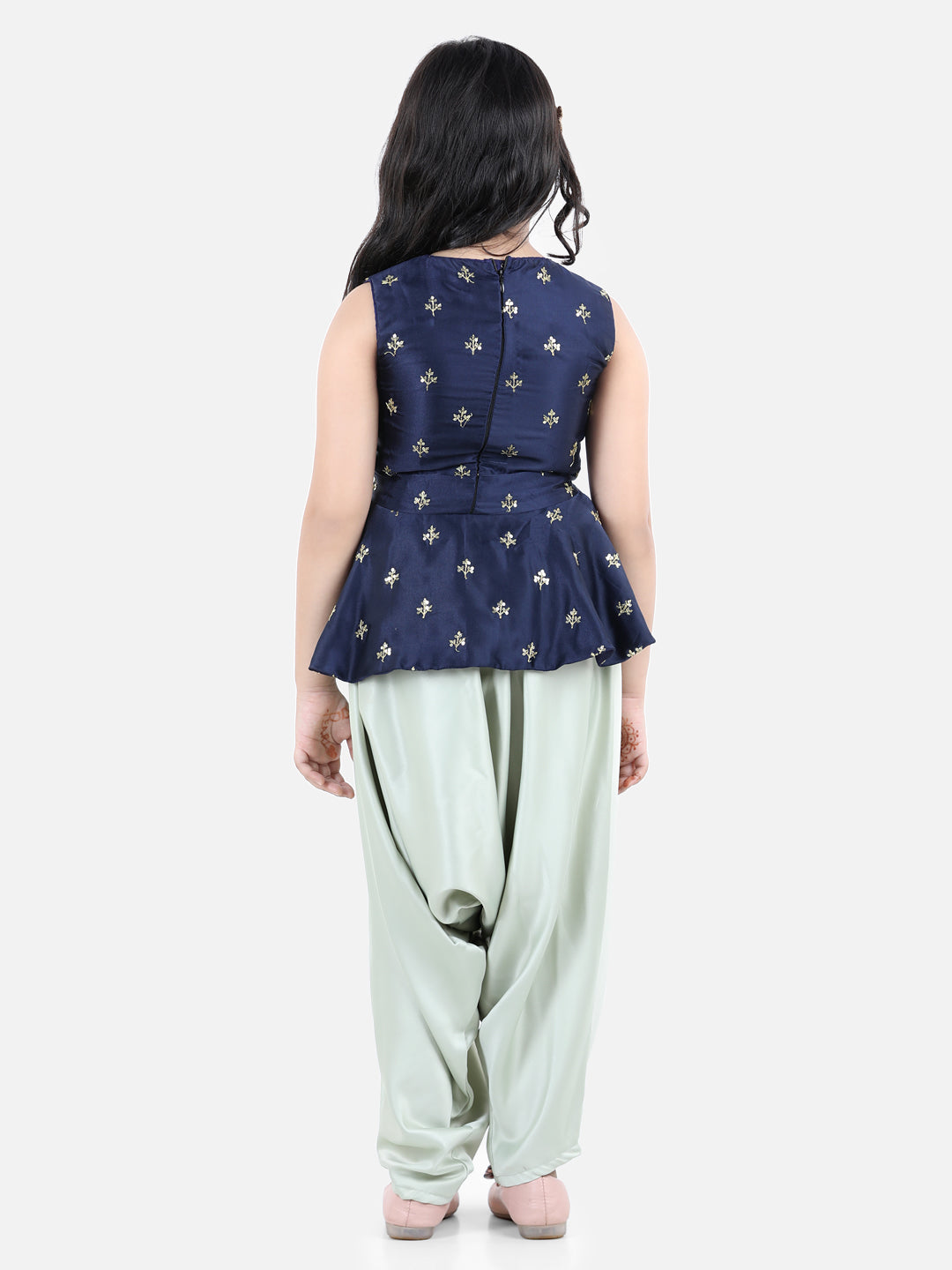 Peplum Top With Harem Pants Navy Blue